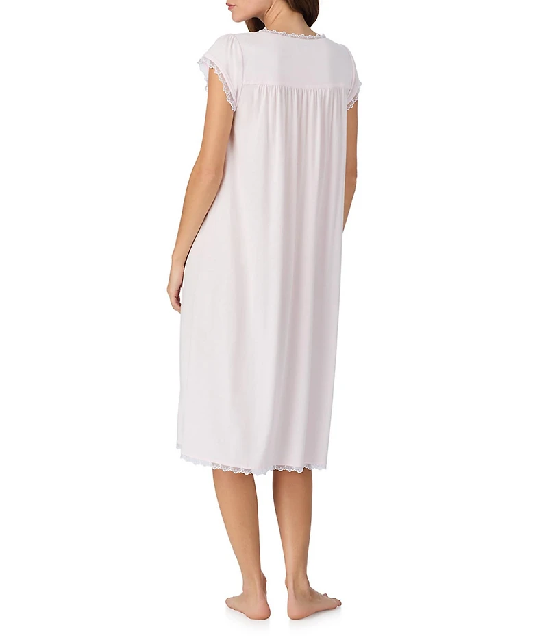 Eileen West Solid Jersey Knit Cap Sleeve Sweetheart Neck Waltz Nightgown