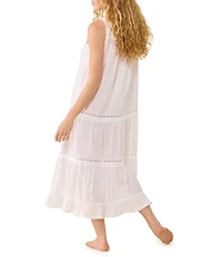 Eileen West Solid Sleeveless Scoop Neck Cotton Woven Ballet Nightgown
