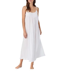 Eileen West Solid Sleeveless Scoop Neck Woven Strappy Nightgown