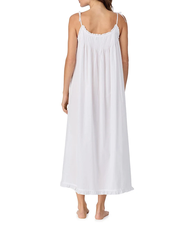 Eileen West Solid Sleeveless Scoop Neck Woven Strappy Nightgown