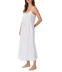 Eileen West Solid Sleeveless Scoop Neck Woven Strappy Nightgown