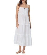 Eileen West Solid Sleeveless Square Neck Woven Lawn Cotton Ballet Nightgown