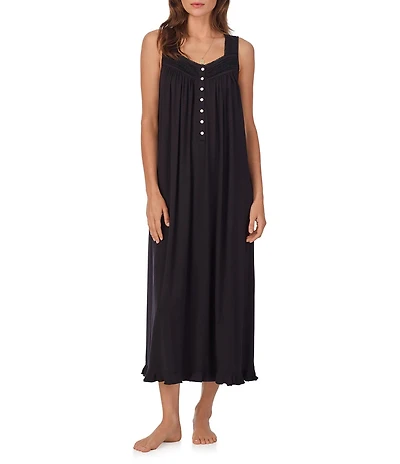 Eileen West Solid Sleeveless Sweetheart Neck Jersey Knit Ballet Nightgown