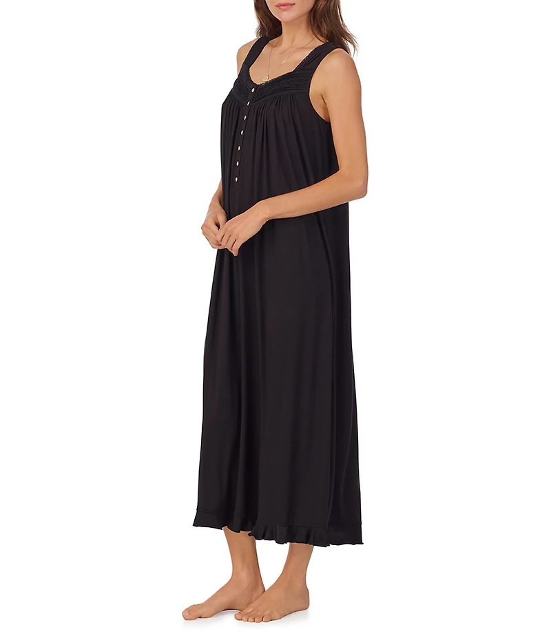 Eileen West Solid Sleeveless Sweetheart Neck Jersey Knit Ballet Nightgown