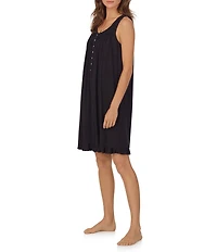 Eileen West Solid Sleeveless Sweetheart Neck Jersey Knit Chemise