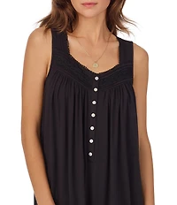 Eileen West Solid Sleeveless Sweetheart Neck Jersey Knit Chemise