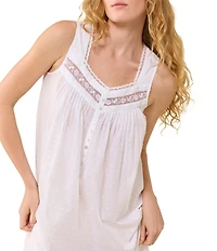 Eileen West Solid Sleeveless Sweetheart Neck Woven Ballet Nightgown