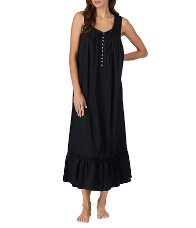 Eileen West Solid Sleeveless Sweetheart Neck Woven Ballet Nightgown
