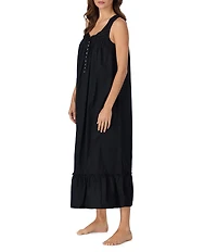 Eileen West Solid Sleeveless Sweetheart Neck Woven Ballet Nightgown