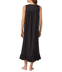 Eileen West Solid Sleeveless Sweetheart Neck Woven Ballet Nightgown