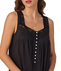 Eileen West Solid Sleeveless Sweetheart Neck Woven Ballet Nightgown