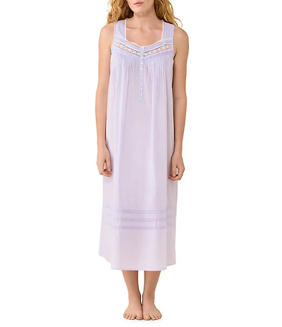 Eileen West Solid Sleeveless Sweetheart Neck Woven Ballet Nightgown