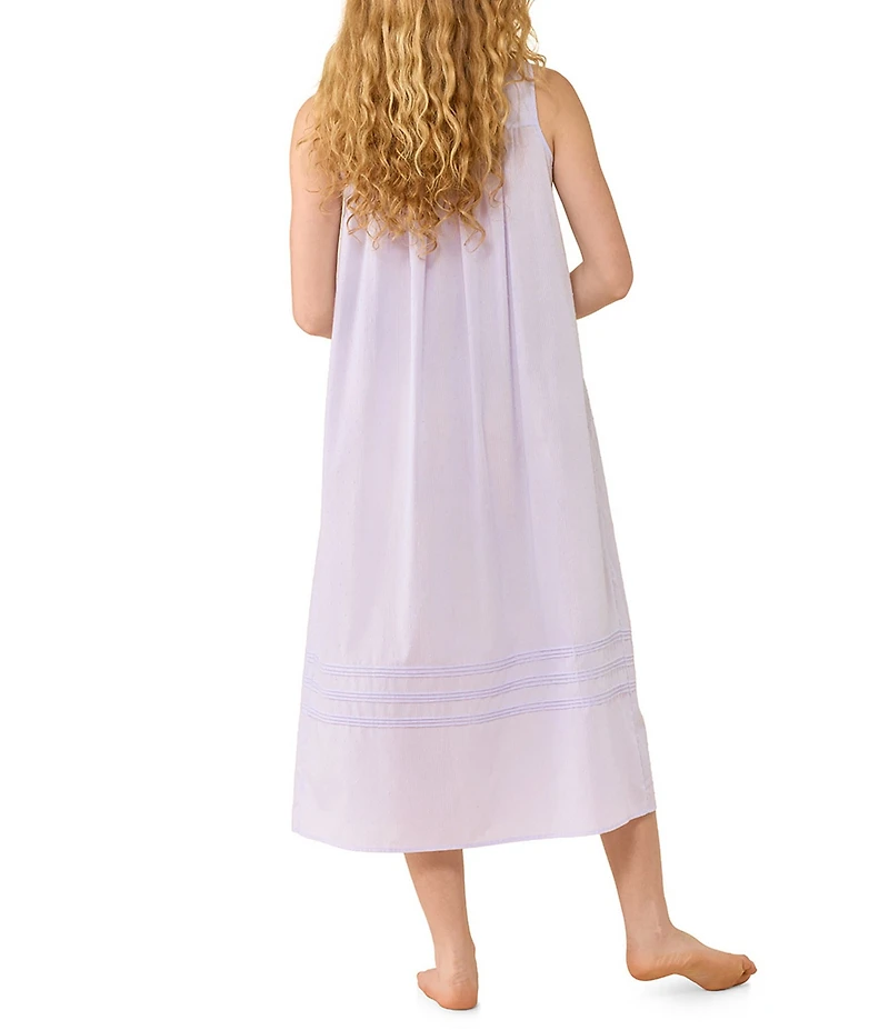 Eileen West Solid Sleeveless Sweetheart Neck Woven Ballet Nightgown