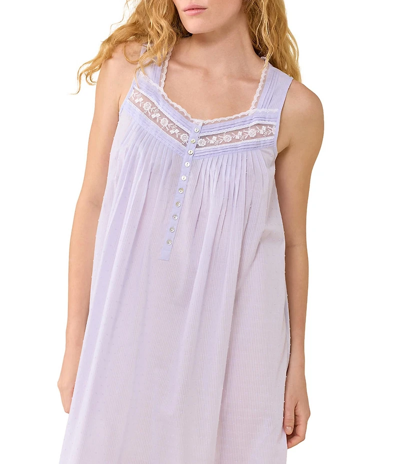 Eileen West Solid Sleeveless Sweetheart Neck Woven Ballet Nightgown