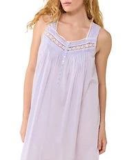 Eileen West Solid Sleeveless Sweetheart Neck Woven Ballet Nightgown