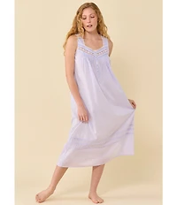 Eileen West Solid Sleeveless Sweetheart Neck Woven Ballet Nightgown