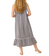 Eileen West Solid Sleeveless Sweetheart Neck Woven Cotton Ballet Nightgown