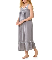 Eileen West Solid Sleeveless Sweetheart Neck Woven Cotton Ballet Nightgown
