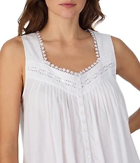 Eileen West Solid Sleeveless Sweetheart Neck Woven Lawn Ballet Nightgown