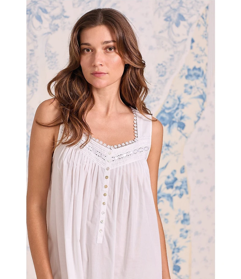 Eileen West Solid Sleeveless Sweetheart Neck Woven Lawn Ballet Nightgown