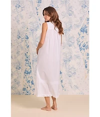 Eileen West Solid Sleeveless Sweetheart Neck Woven Lawn Ballet Nightgown