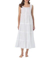 Eileen West Solid Sleeveless Sweetheart Neck Woven Lawn Cotton Ballet Nightgown