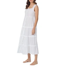 Eileen West Solid Sleeveless Sweetheart Neck Woven Lawn Cotton Ballet Nightgown