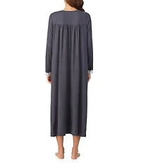 Eileen West Solid Sweater Knit Long Sleeve V-Neck Nightgown