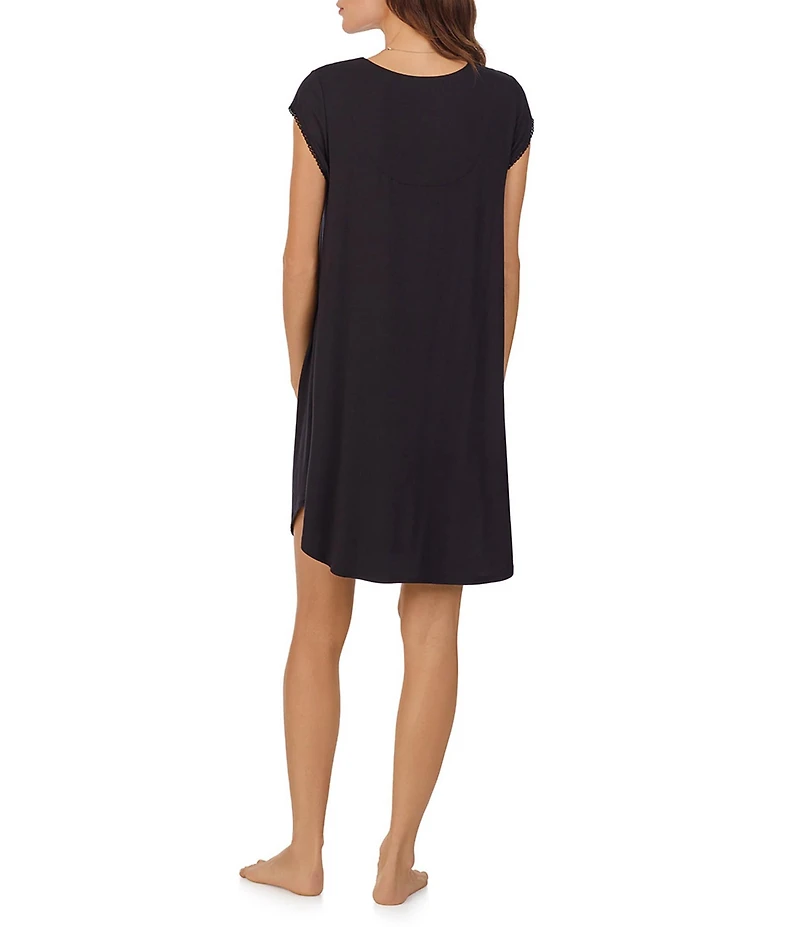 Eileen West Solid Tencel Modal Jersey Cap Sleeve V-Neck Nightshirt