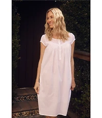 Eileen West Solid Woven Cap Sleeve Scoop Neck Waltz Nightgown