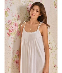 Eileen West Solid Woven Lawn Sleeveless Scoop Neck Nightgown