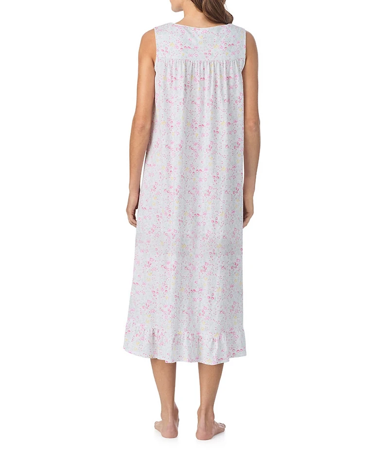Eileen West Strawberry Novelty Print Sleeveless Sweetheart Neck Jersey Knit Cotton Ballet Nightgown