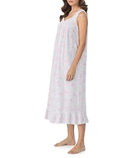 Eileen West Strawberry Novelty Print Sleeveless Sweetheart Neck Jersey Knit Cotton Ballet Nightgown
