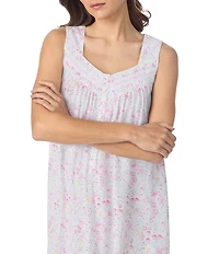 Eileen West Strawberry Novelty Print Sleeveless Sweetheart Neck Jersey Knit Cotton Ballet Nightgown