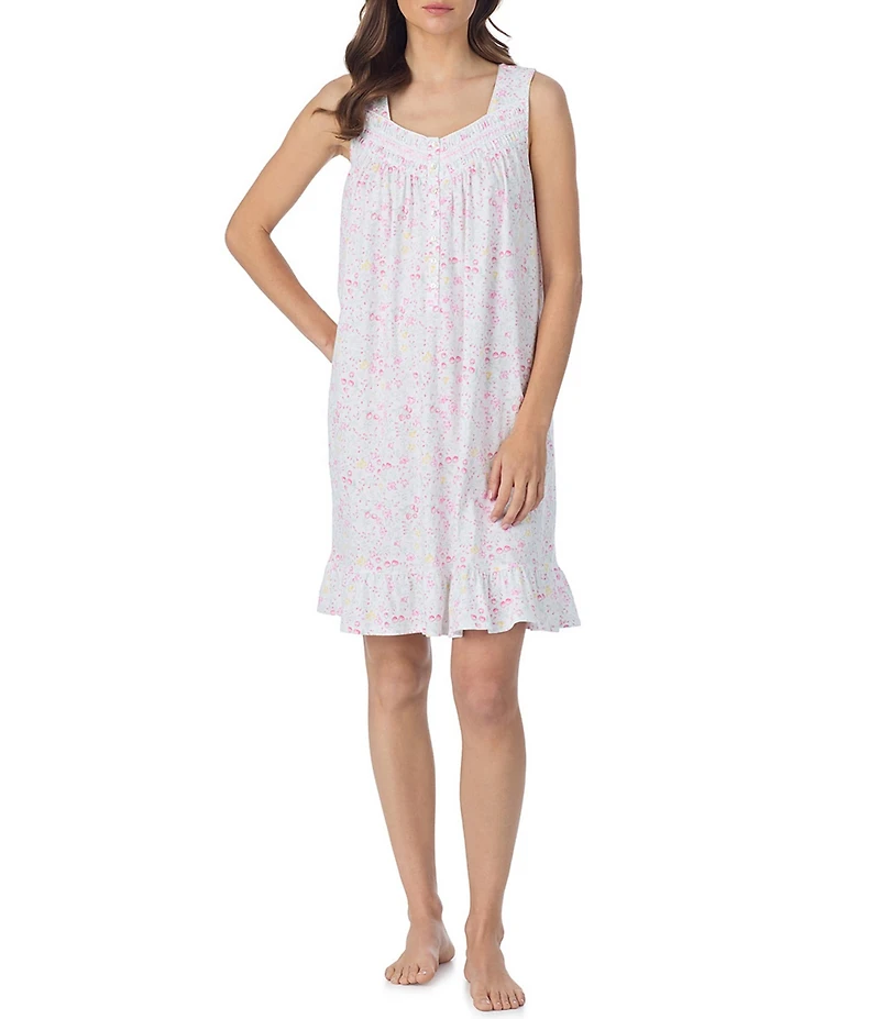 Eileen West Strawberry Novelty Print Sleeveless Sweetheart Neck Jersey Knit Short Chemise