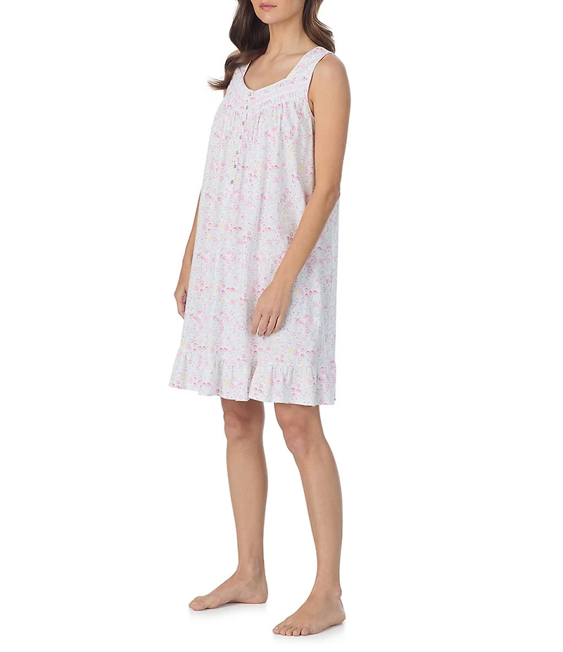 Eileen West Strawberry Novelty Print Sleeveless Sweetheart Neck Jersey Knit Short Chemise