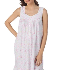 Eileen West Strawberry Novelty Print Sleeveless Sweetheart Neck Jersey Knit Short Chemise