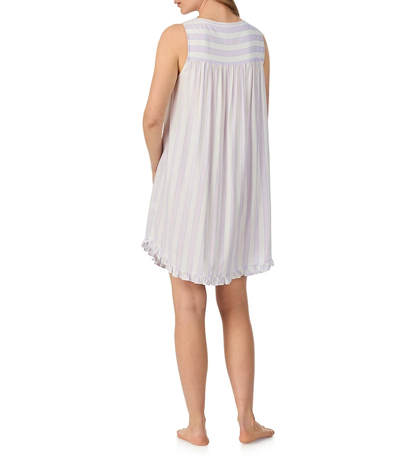 Eileen West Stripe Print Sleeveless Sweetheart Neck Woven Chemise