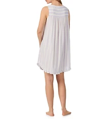 Eileen West Stripe Print Sleeveless Sweetheart Neck Woven Chemise