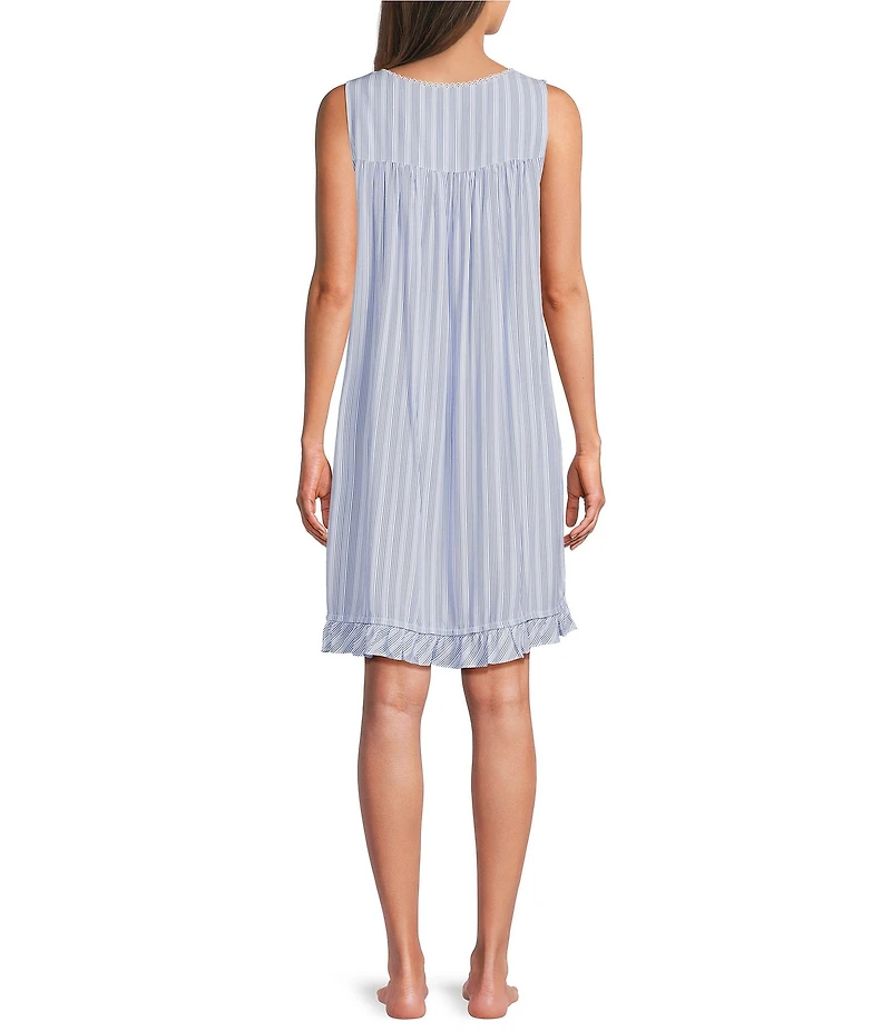 Eileen West Stripe Print Sleeveless Sweetheart Woven Chemise