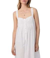 Eileen West Stripe Swiss Dot Sleeveless Sweetheart Neck Woven Ballet Nightgown
