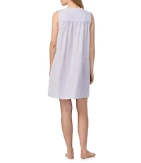 Eileen West Stripe Swiss Dot Sleeveless Sweetheart Neck Woven Chemise