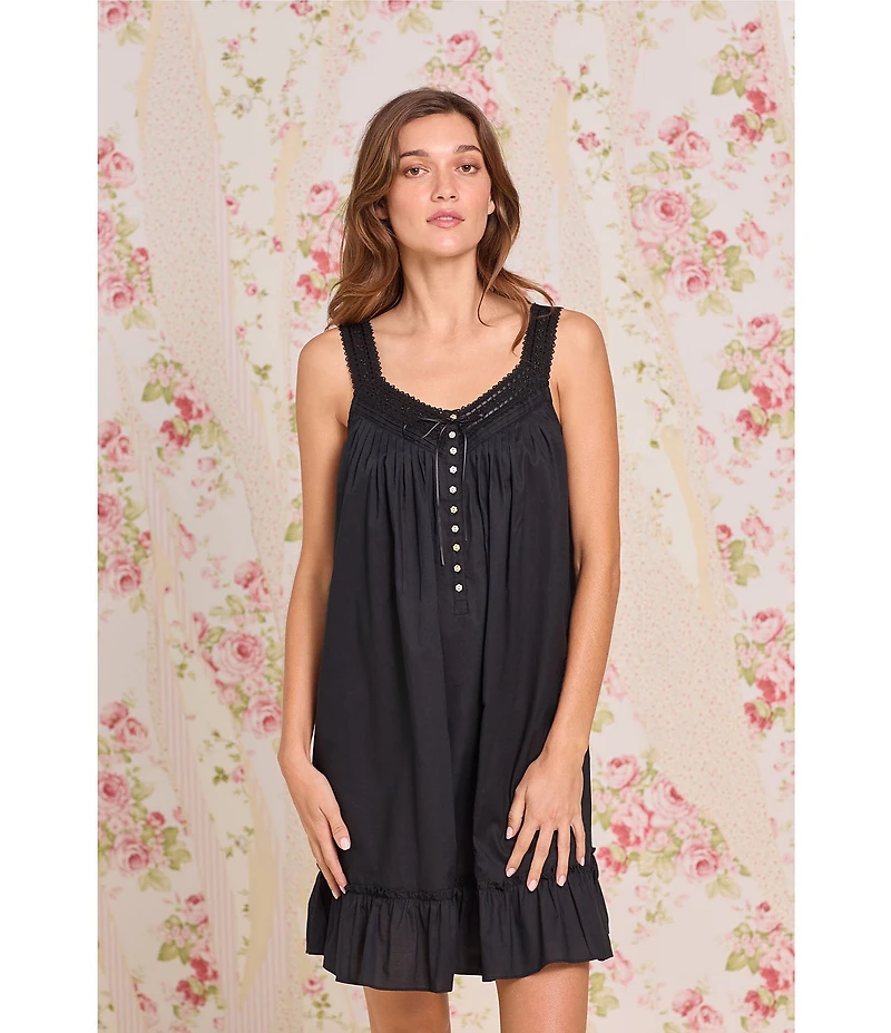 Eileen West Sweetheart Neck Sleeveless Woven Short Nightgown