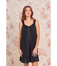Eileen West Sweetheart Neck Sleeveless Woven Short Nightgown