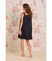 Eileen West Sweetheart Neck Sleeveless Woven Short Nightgown