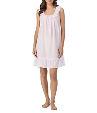 Eileen West Swiss Dot Sleeveless Ruffled Scoop Neck Woven Chemise