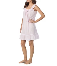 Eileen West Swiss Dot Sleeveless Ruffled Scoop Neck Woven Chemise