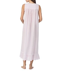 Eileen West Swiss Dot Sleeveless Scoop Neck Woven Ballet Nightgown