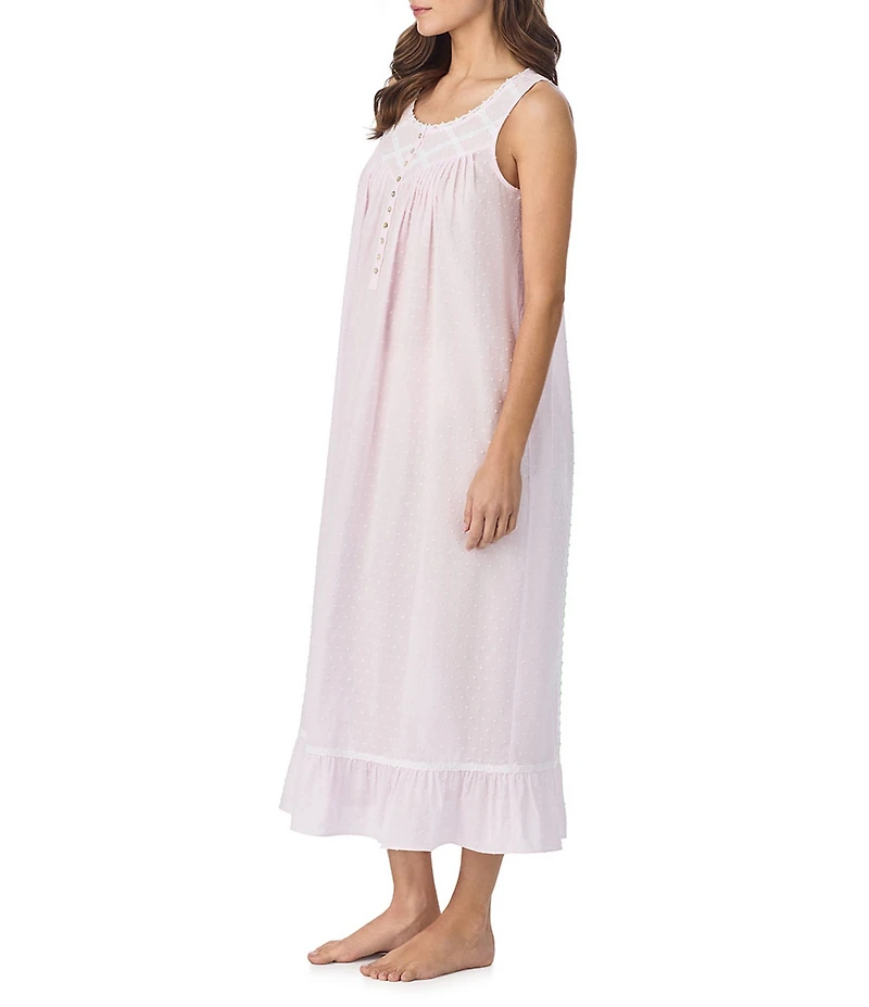 Eileen West Swiss Dot Sleeveless Scoop Neck Woven Ballet Nightgown