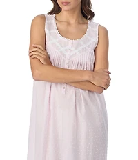 Eileen West Swiss Dot Sleeveless Scoop Neck Woven Ballet Nightgown